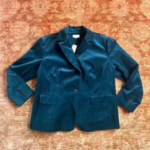 Loft Women's Blue velvet Blazer. NWT, size 18